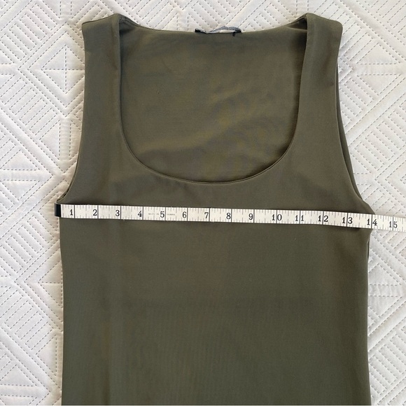 Zara Wide Strap Polyamide Tank Top Size Medium In Green - Picture 6 of 8